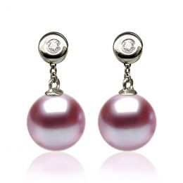 Orecchini Albrizzi Oro Bianco 18kt, Perla di Acqua Dolce Lav