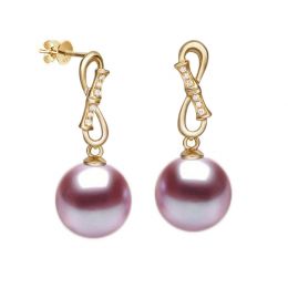 Orecchini Bamboo Oro Giallo 18kt, Perla di Acqua Dolce Lavan
