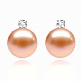 Orecchini Castelli Oro Rosa 18kt, Perla di Acqua Dolce Rosa 