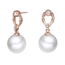 Orecchini Otatea Oro Rosa 18kt, Perla di Acqua Dolce Bianca 