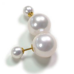 Orecchini A Lobo Pénélope - Perle Acqua Dolce Bianche, Oro G