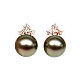Orecchini Pendenti Tobago -  Oro Rosa, Diamanti & Perle di T