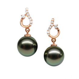 Orecchini Pendenti Maijor - Oro Rosa, Diamanti & Perle di T