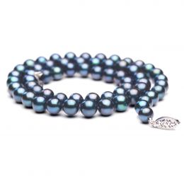 Collana Joséphine Baker  - Perle d'Acqua Dolce Nere - 7/7.5m