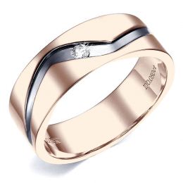 Anello uomo in oro rosa e diamante | Démétrius