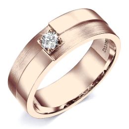 Anello Uomo - Oro rosa 6.90gr - Diamante 0.105ct