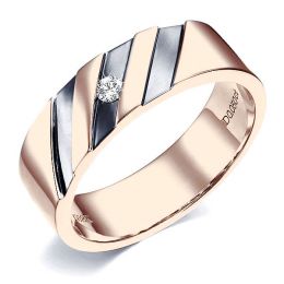 Anello per Uomo in Oro rosa 18kt & Diamante VS/G | Marcus