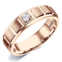 Anello per Uomo in Oro rosa 18k & Diamante brillante | Elbow