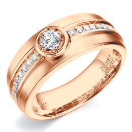 Anello Uomo - Oro rosa 8.20gr - Diamanti 0.193ct