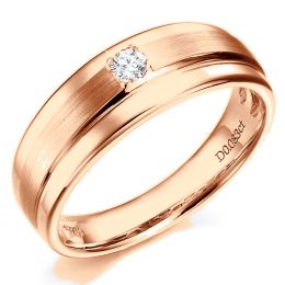 Anello Uomo - Oro rosa - Diamante 0.083ct