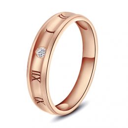 Anello da Uomo Numeri Romani - Oro Rosa e Diamante