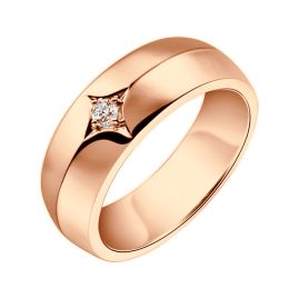 Anello per Uomo in Oro rosa 18ct. Diamante centrale | Borgia