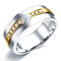 Anello Uomo in Oro bianco, giallo e Diamanti | Camillo