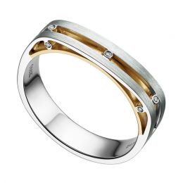 Anello da Uomo Junon - Oro bianco e giallo, Diamanti