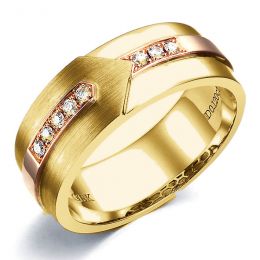 Anello Uomo in Oro giallo, rosa e Diamanti | Camillo