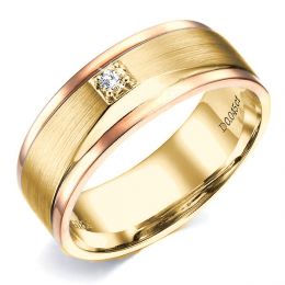 Anello Uomo in Oro giallo e rosa, Diamanti | Richard