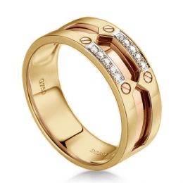 Anello Uomo in Oro giallo e rosa 18ct, Diamanti | Ford