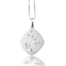 Ciondolo astrologico - Costellazione del leone - Oro bianco,