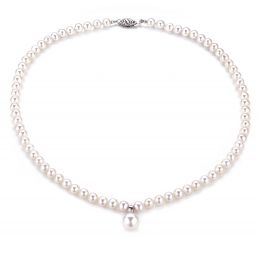 Collana Opera - Ciondolo Pendente Perla d'Acqua Dolce Bianca