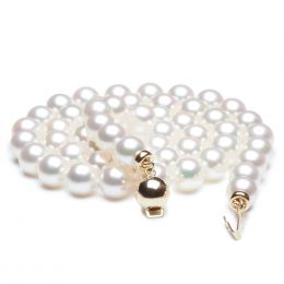 Collana Akira - Perle Bianche Akoya Giapponesi 6.5/7mm 