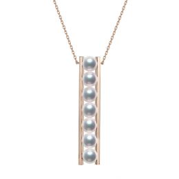 Ciondolo Tsukushi - Oro Rosa 18k e Perle Akoya