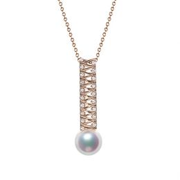 Ciondolo Hatsune Miku - Oro Rosa 18kt, Diamanti e Perla Akoy