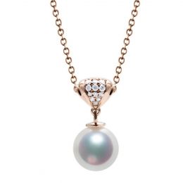 Ciondolo Sarah Bernhardt - Oro Rosa 18kt, Diamanti e Perla A