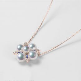 Ciondolo Voyage stellaire I Perla Akoya Oro rosa Diamante Za