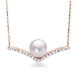 Collana Ciondolo Réflexion - Oro Rosa, Diamanti & Perle Akoy