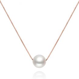 Girocollo Perlina Oro Rosa 18kt con Perla di Acqua Dolce Bia