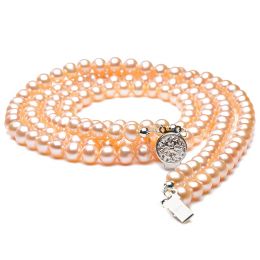 Collana A Due Fili Splendid - Perle d'Acqua Dolce Rosa - 5/5