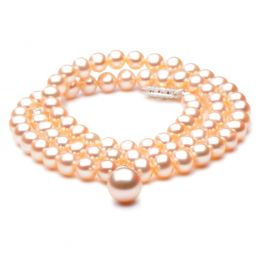 Collana Lirica - Ciondolo Pendente Perla d'Acqua Dolce Rosa