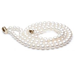 Collana A Due Fili Folies Wagram - Perle d'Acqua Dolce Bianc