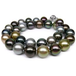Collana Gontran - Perle Coltivate Miste di Tahiti oro bianco