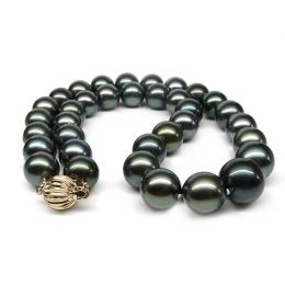 Collana Queen Charlotte - Perle Coltivate Nere di Tahiti oro