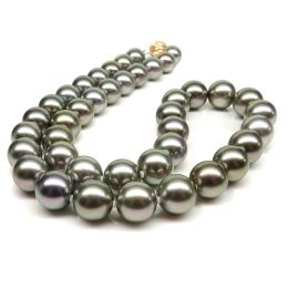 Collana Clotaire - Perle Coltivate Grigie di Tahiti oro gial