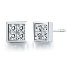 Orecchini Aleksandra - Punto Luce da Donna in Platino con Di