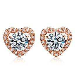 Orecchini A Lobo Marina - Cuori in Oro Rosa & Diamanti