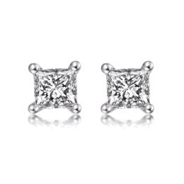 Orecchini Punto Luce Camélia - Oro Bianco & Diamanti Princess