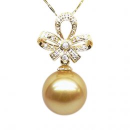 Ciondolo Nodo - Oro Giallo, Diamanti & Perla Gold dei Mari d