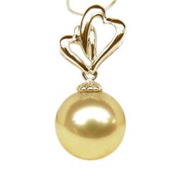 Ciondolo Cuori Dorati - Oro Giallo & Perla Gold dei Mari del