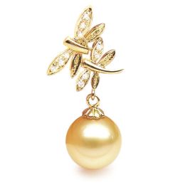 Ciondolo Libellule - Oro Giallo, Diamanti & Perla Gold dei M