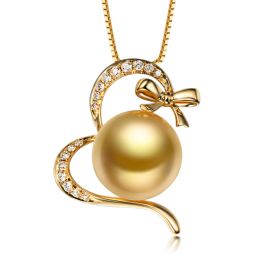 Ciondolo Nodo con Ganse - Oro Giallo, Diamanti & Perla Gold 
