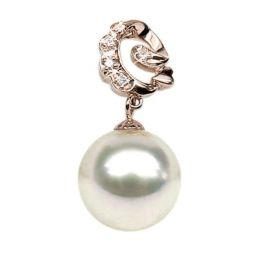 Ciondolo oro rosa - Perla d’Australia bianca - 11/12mm