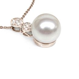 Ciondolo oro rosa - Perla d’Australia bianca, argento - 12/1