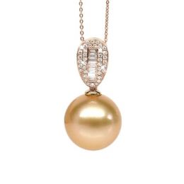 Ciondolo Victoria - Oro Rosa, Diamanti & Perla dei Mari del 