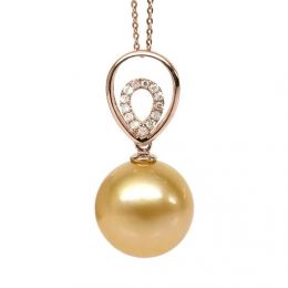 Ciondolo Narciso - Oro Rosa, Diamanti & Perla Gold dei Mari 