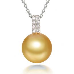 Ciondolo King - Oro Bianco, Diamanti & Perla Gold dei Mari d
