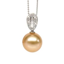 Ciondolo Victoria - Oro Bianco, Diamanti & Perla dei Mari de
