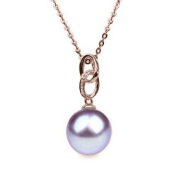 Ciondolo Anneaux Liés Oro Rosa 18kt, Perla di Acqua Dolce La